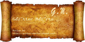 Götter Márta névjegykártya