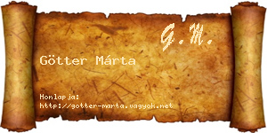 Götter Márta névjegykártya